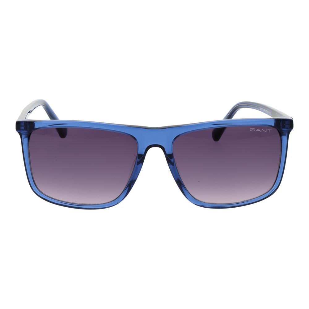 Gant Men’s Sunglasses – Blue Rectangle Frame, Purple Gradient Lenses