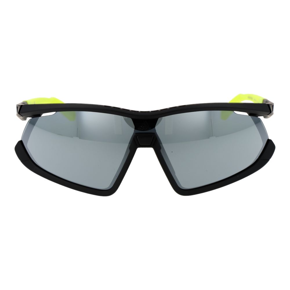 Adidas Unisex Black Sunglasses – Half-Rim Frame, Silver Mirrored Lenses