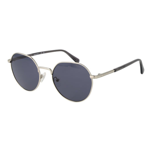Gant Men’s Silver Metal Sunglasses – Panto Frame, Grey Lenses