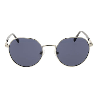 Gant Men’s Silver Metal Sunglasses – Panto Frame, Grey Lenses