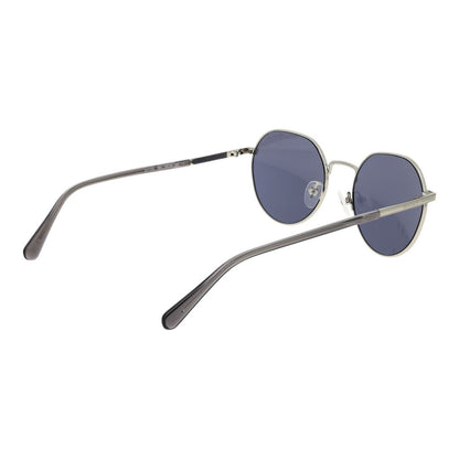 Gant Men’s Silver Metal Sunglasses – Panto Frame, Grey Lenses