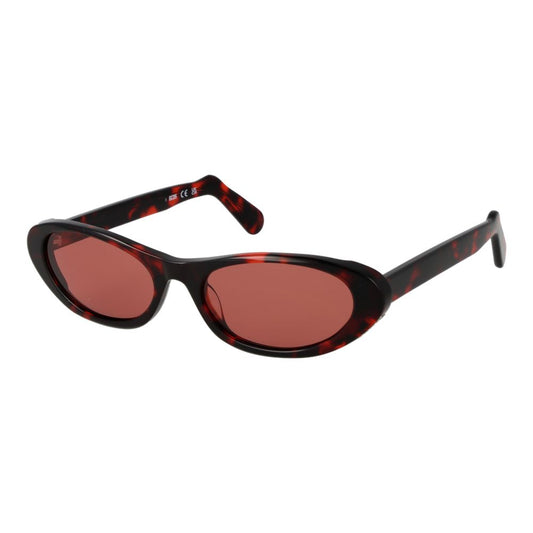 GCDS Unisex Black Plastic Sunglasses with Rose Lenses