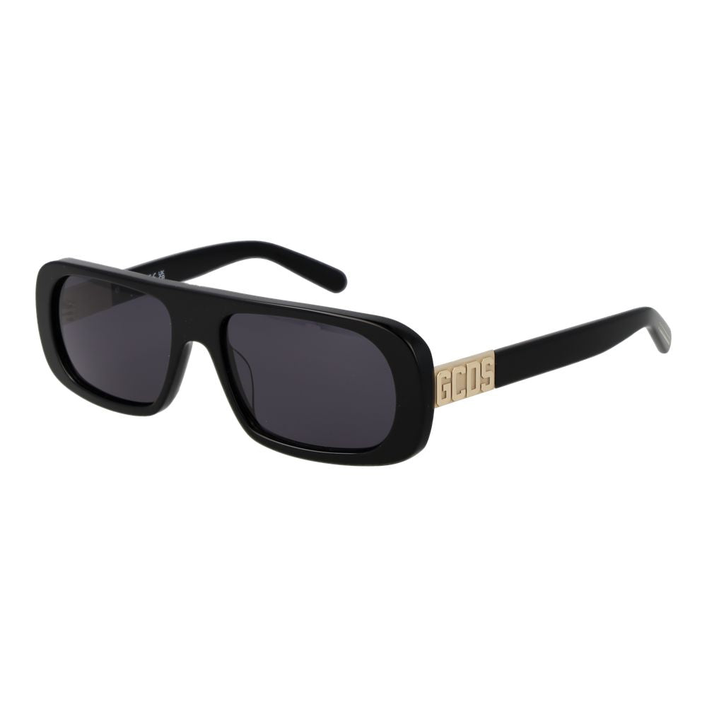 GCDS Unisex Black Plastic Sunglasses with Grey Lenses