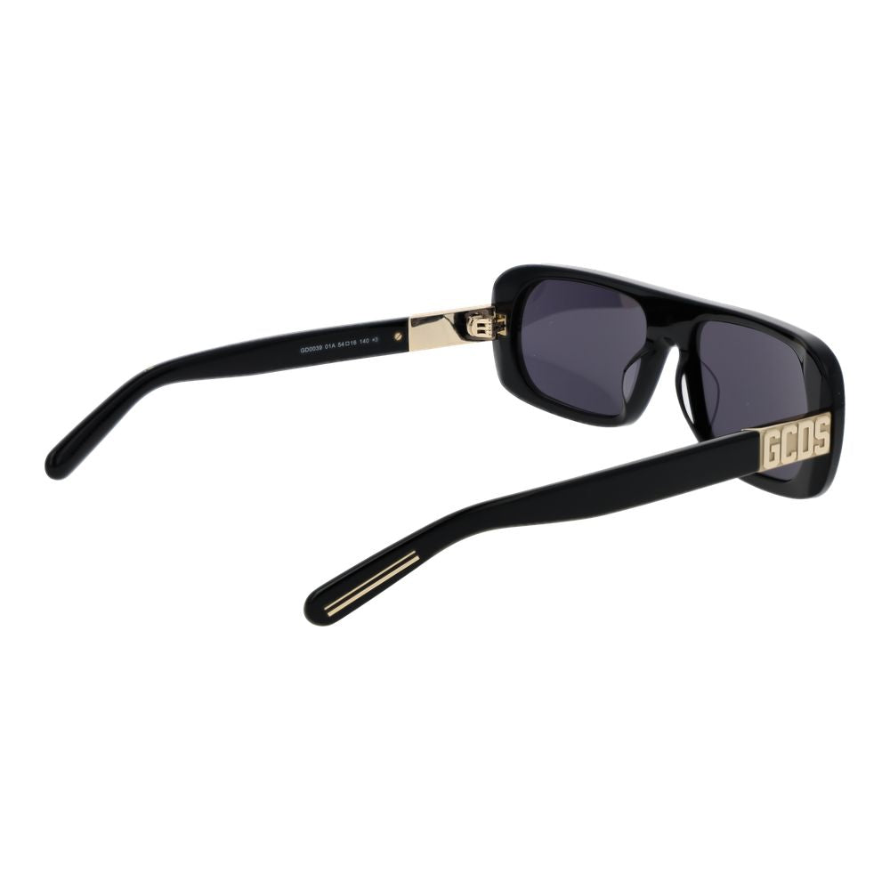 GCDS Unisex Black Plastic Sunglasses with Grey Lenses