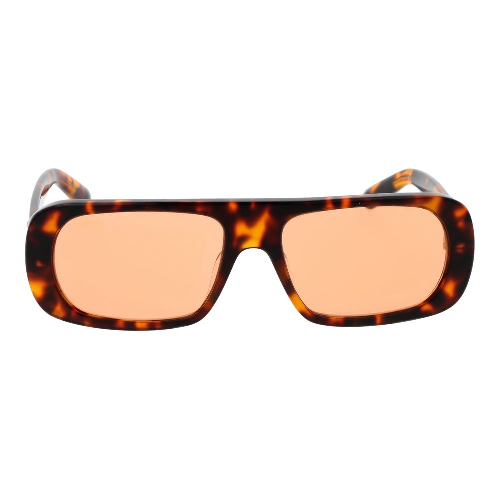 GCDS Unisex Sunglasses – Multicolor Rectangle Frame, Orange Mirrored Lenses