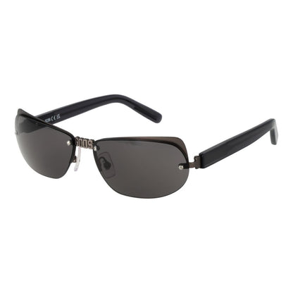 GCDS Unisex Sunglasses – Gunmetal Cat Eye, Grey Mirrored Lenses