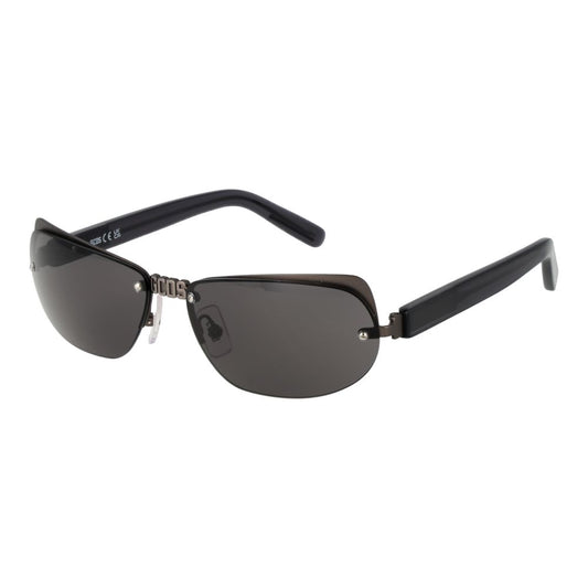 GCDS Unisex Sunglasses – Gunmetal Cat Eye, Grey Mirrored Lenses