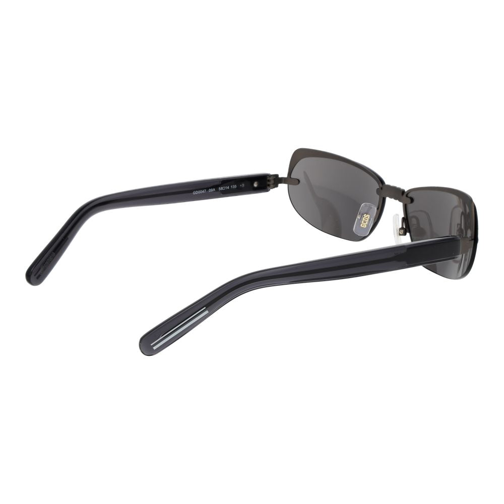 GCDS Unisex Sunglasses – Gunmetal Cat Eye, Grey Mirrored Lenses