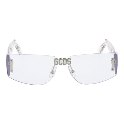 GCDS Unisex Transparent Plastic Sunglasses – Rimless Rectangle Design
