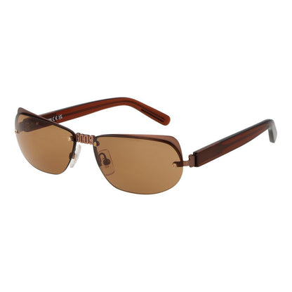 GCDS Unisex Sunglasses – Brown Rimless Frame, Oval Lenses