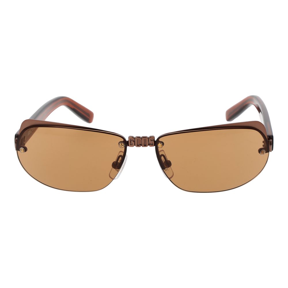 GCDS Unisex Sunglasses – Brown Rimless Frame, Oval Lenses