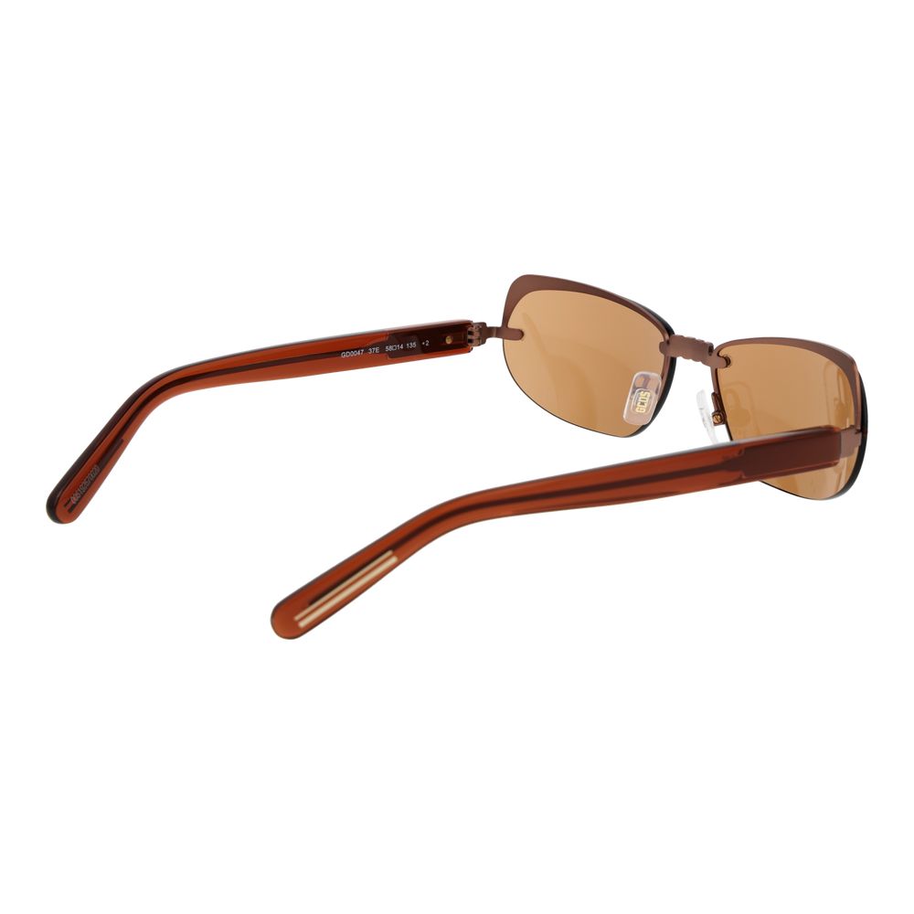 GCDS Unisex Sunglasses – Brown Rimless Frame, Oval Lenses