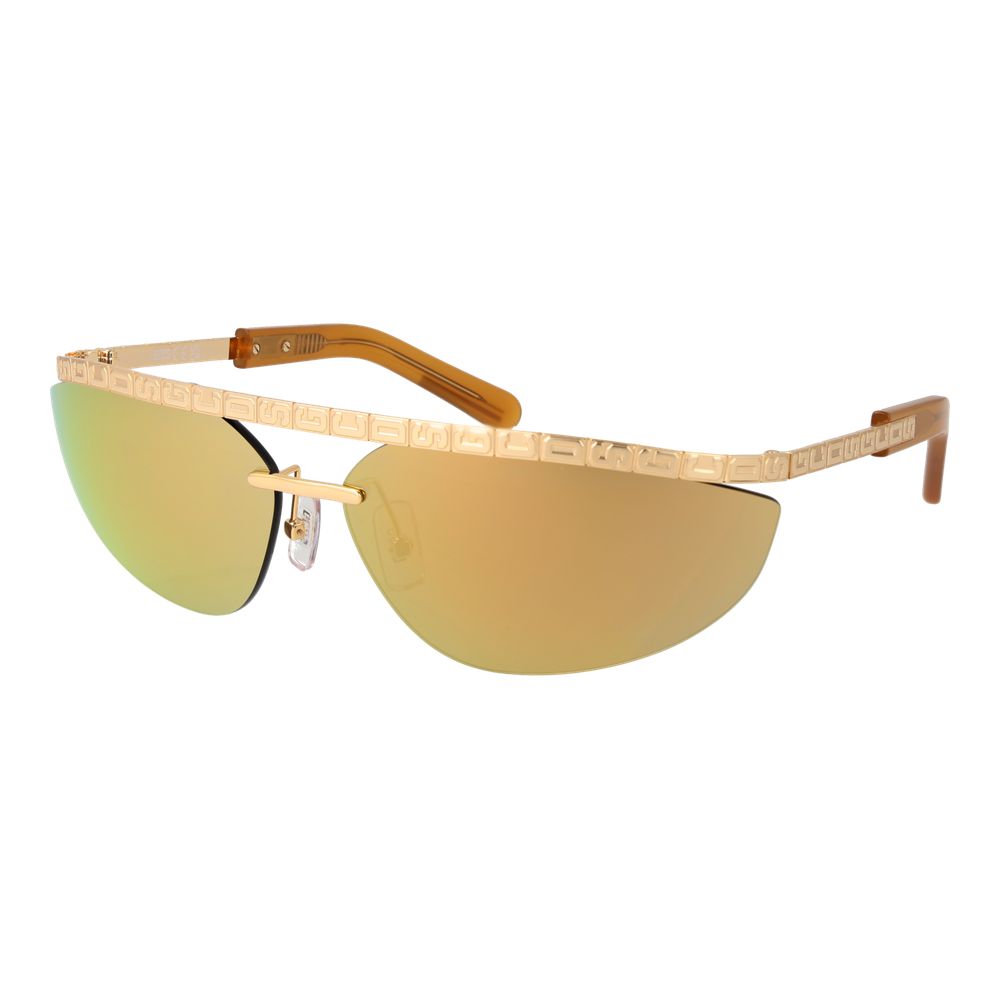 GCDS Unisex Gold Metal Sunglasses – Mirrored Lenses, Frameless Design