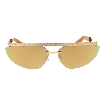 GCDS Unisex Gold Metal Sunglasses – Mirrored Lenses, Frameless Design