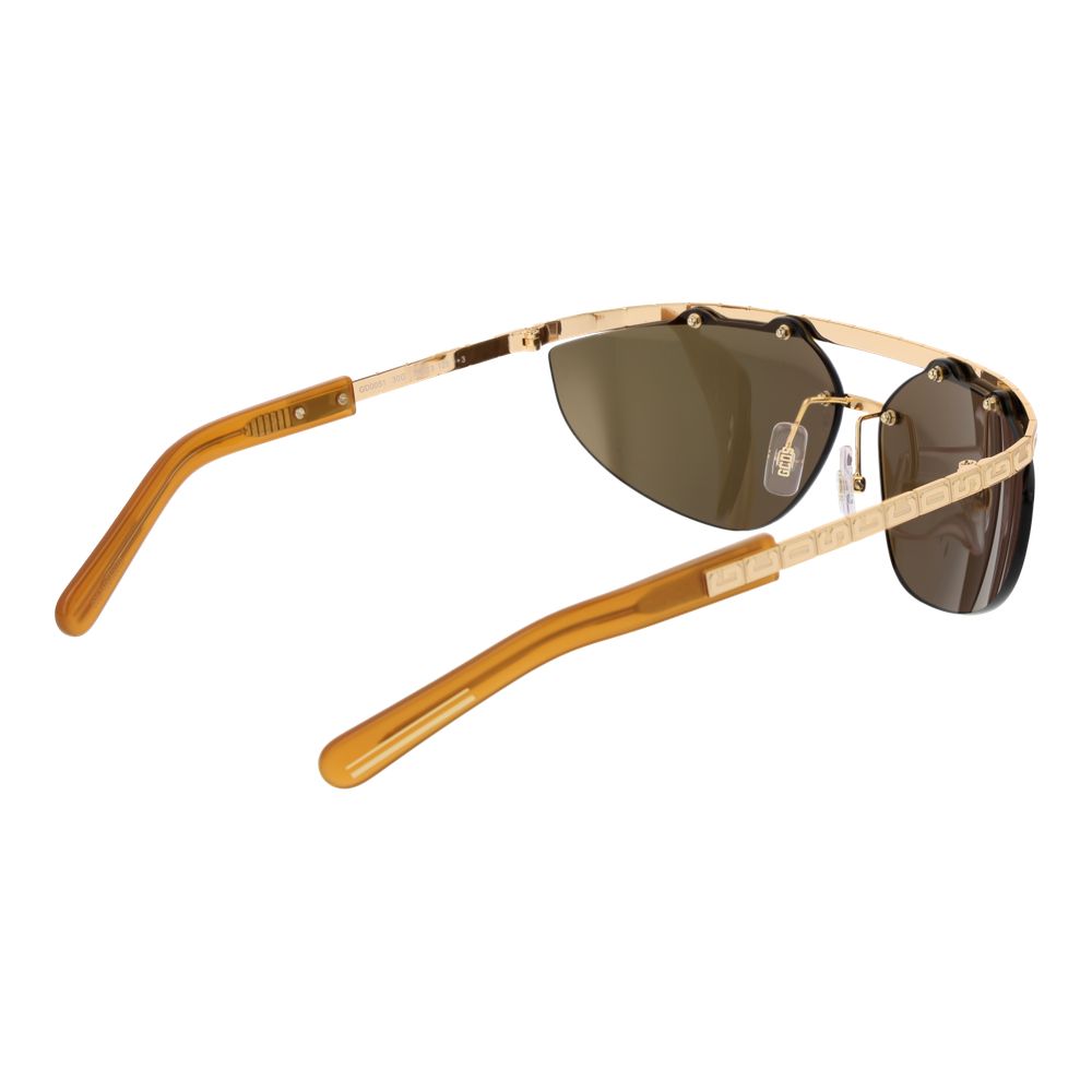 GCDS Unisex Gold Metal Sunglasses – Mirrored Lenses, Frameless Design