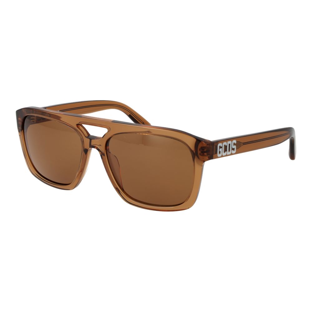 GCDS Unisex Sunglasses – Stylish Brown Square Frame