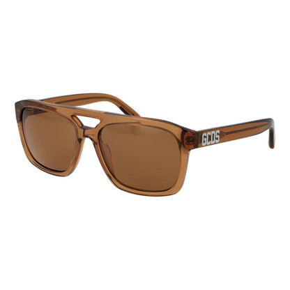 GCDS Unisex Sunglasses – Stylish Brown Square Frame