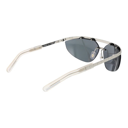 GCDS Unisex Sunglasses – Silver Browline Frame, Mirrored Lenses