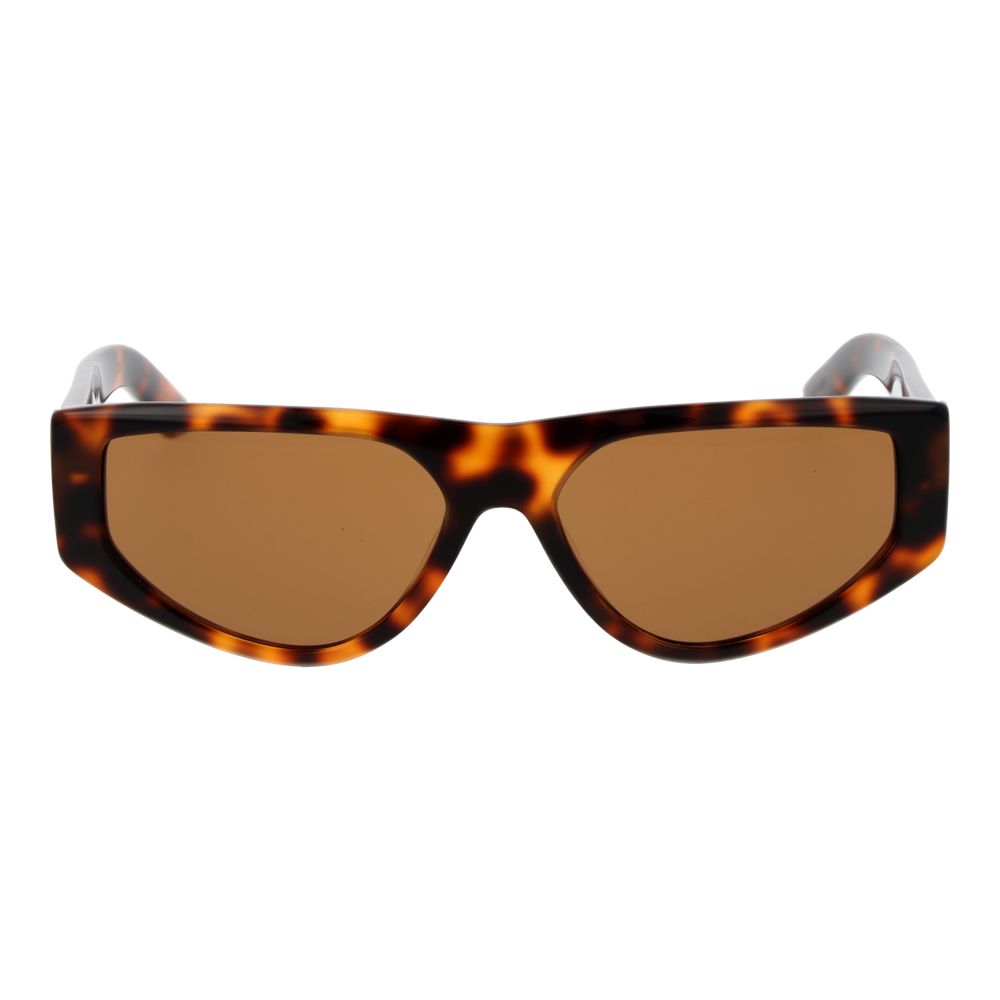 GCDS Women’s Sunglasses – Brown Full-Rim Frame, Orange Lenses