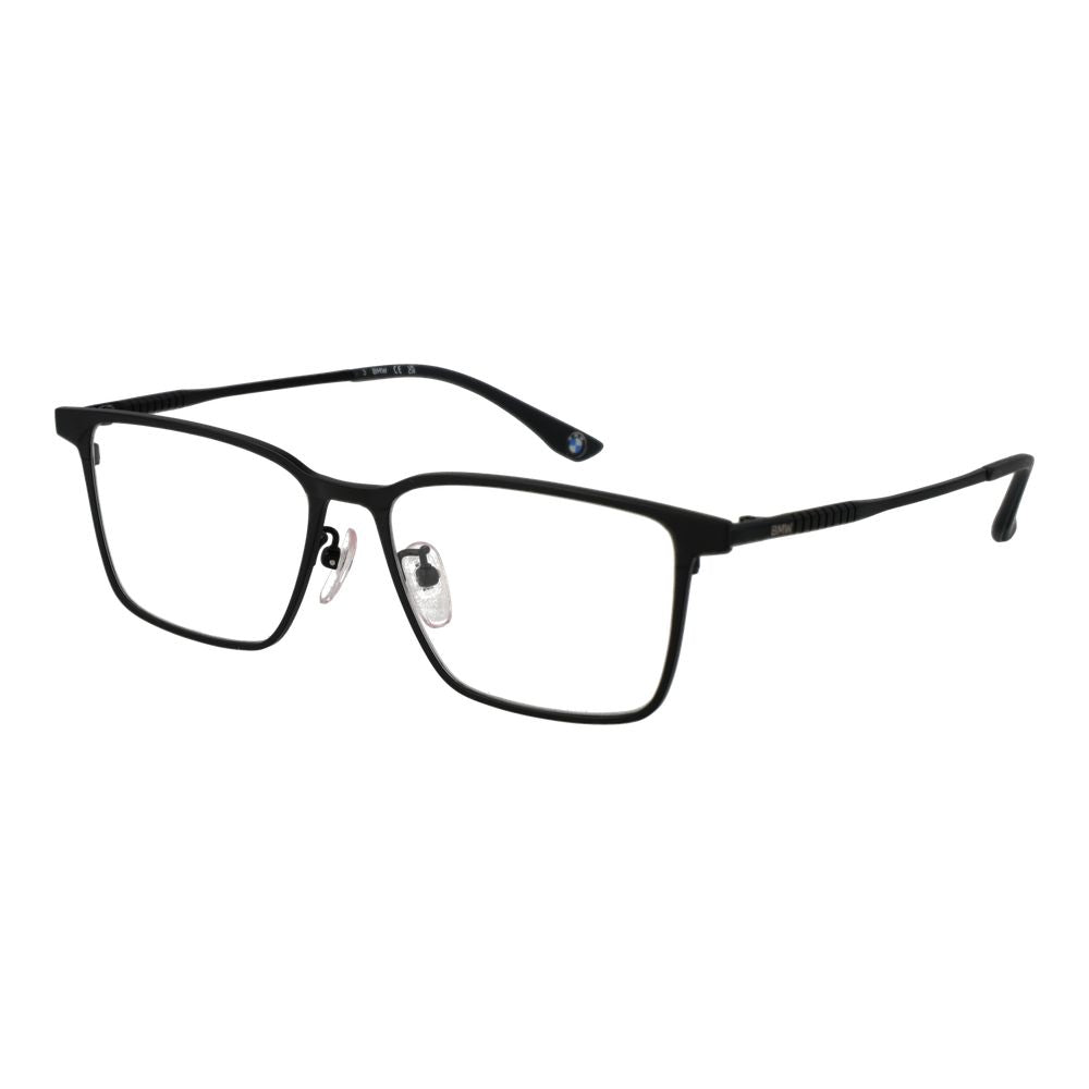 BMW Men’s Black Titanium Optical Glasses – Rectangle Frame
