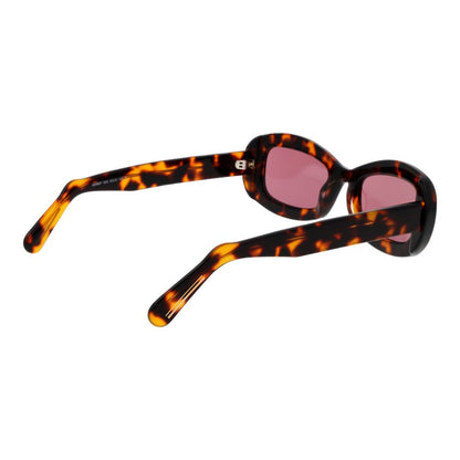 GCDS Unisex Sunglasses – Brown Rectangle Frame, Pink Lenses