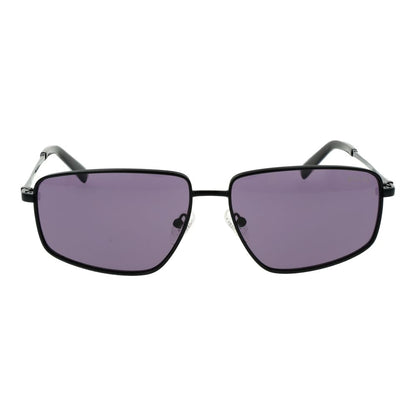 Guess Men’s Sunglasses – Black Rectangle Frame, Purple Lenses