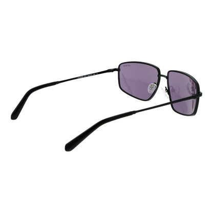 Guess Men’s Sunglasses – Black Rectangle Frame, Purple Lenses