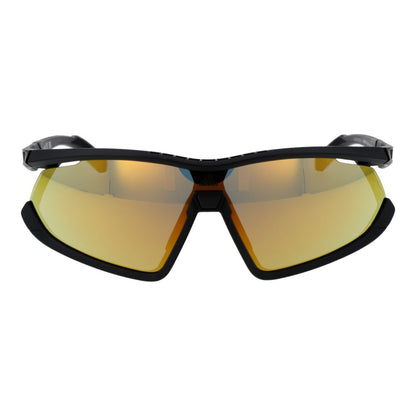 Adidas Unisex Sunglasses – Black Half-Rim Frame, Yellow Mirrored Lenses