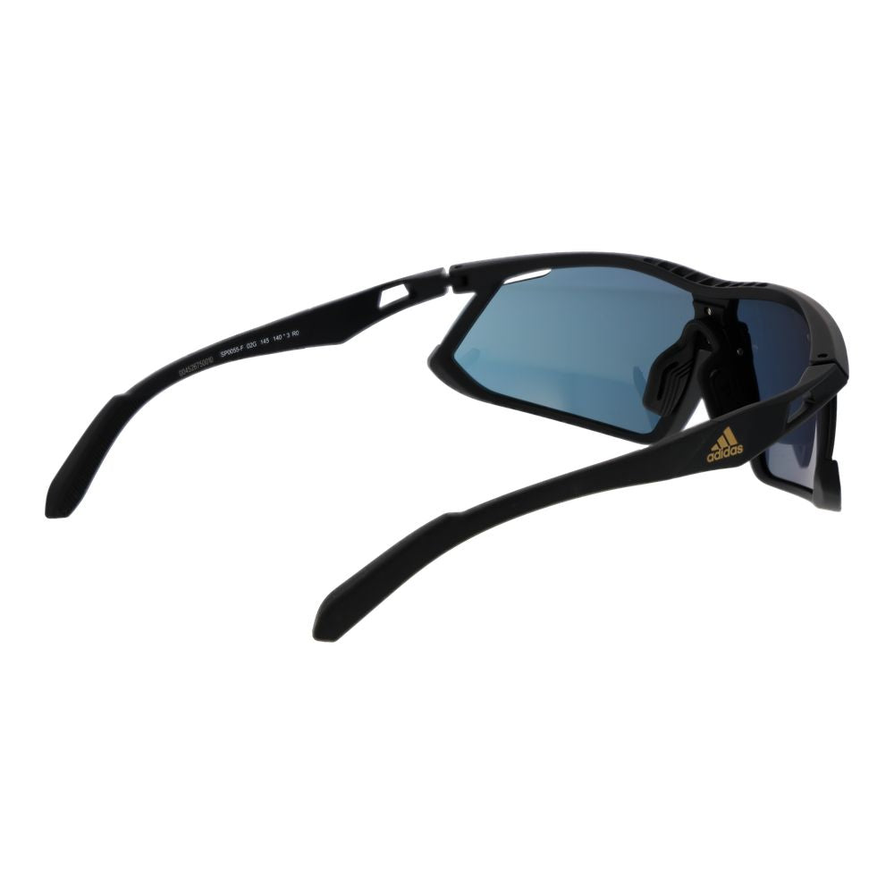 Adidas Unisex Sunglasses – Black Half-Rim Frame, Yellow Mirrored Lenses