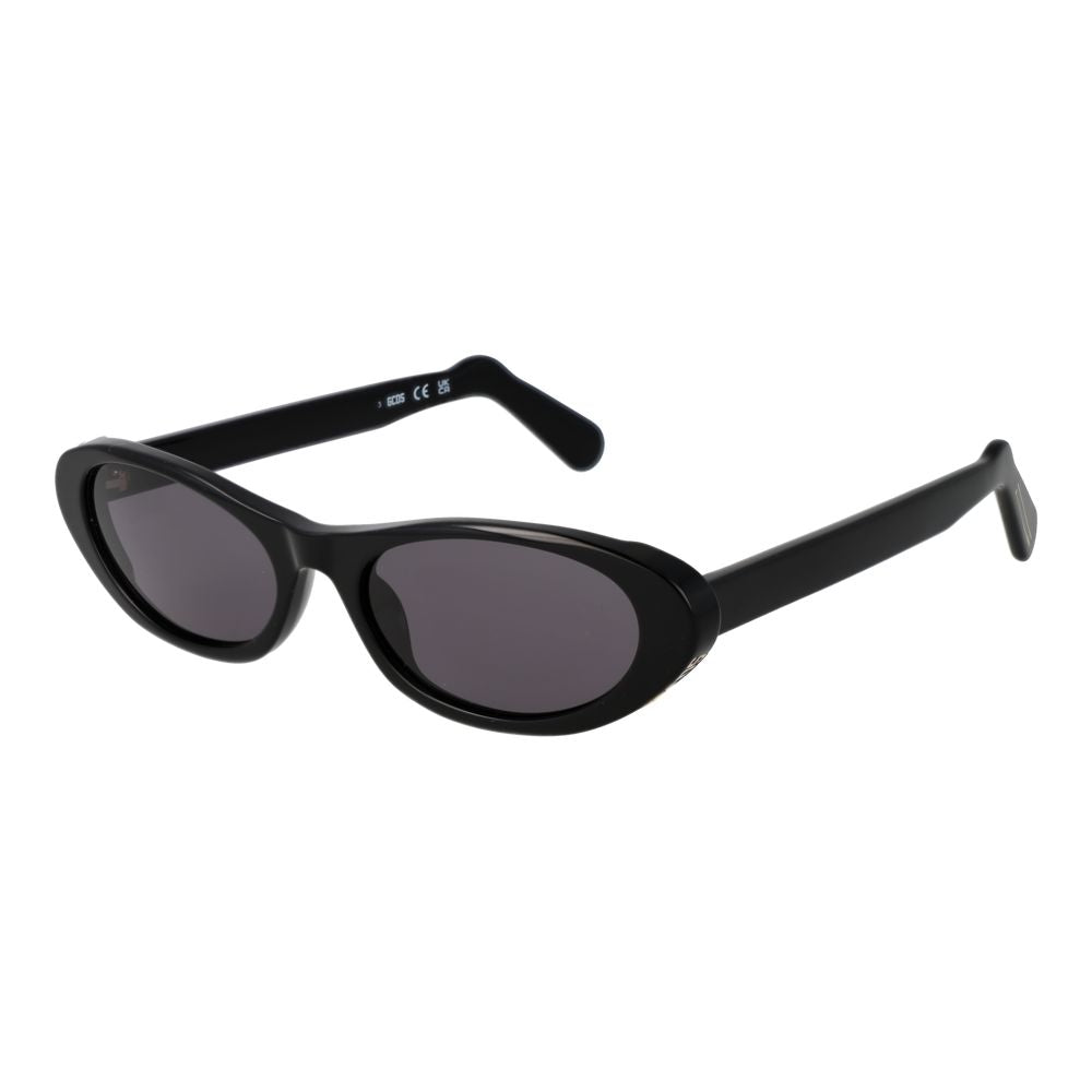 GCDS Unisex Sunglasses – Black Oval Frame, Grey Lenses