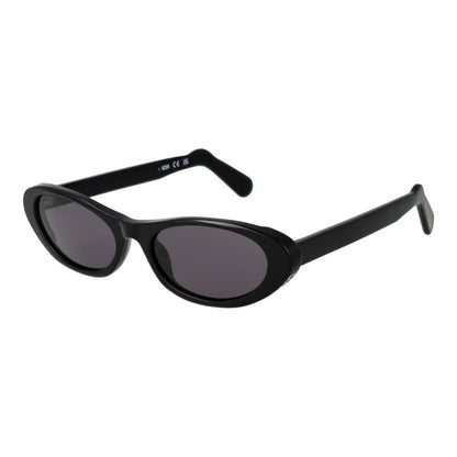 GCDS Unisex Sunglasses – Black Oval Frame, Grey Lenses