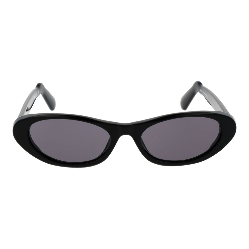 GCDS Unisex Sunglasses – Black Oval Frame, Grey Lenses