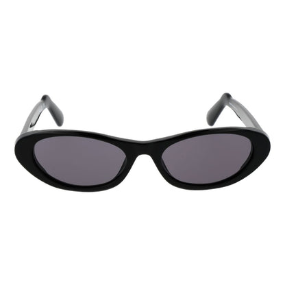 GCDS Unisex Sunglasses – Black Oval Frame, Grey Lenses