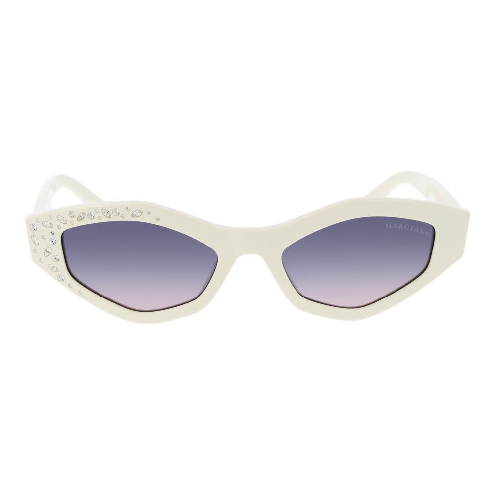 Marciano by Guess Women’s Sunglasses – White Oval Frame, Purple Gradient Lenses