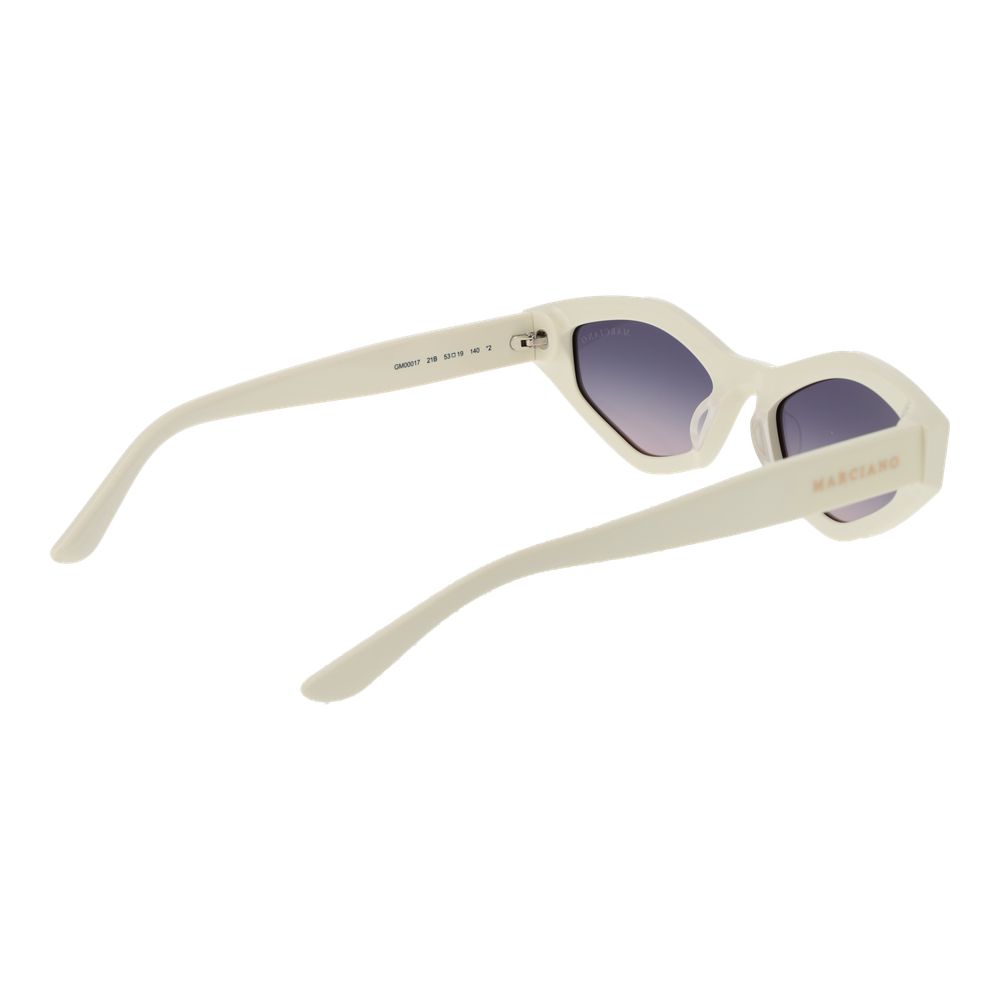 Marciano by Guess Women’s Sunglasses – White Oval Frame, Purple Gradient Lenses