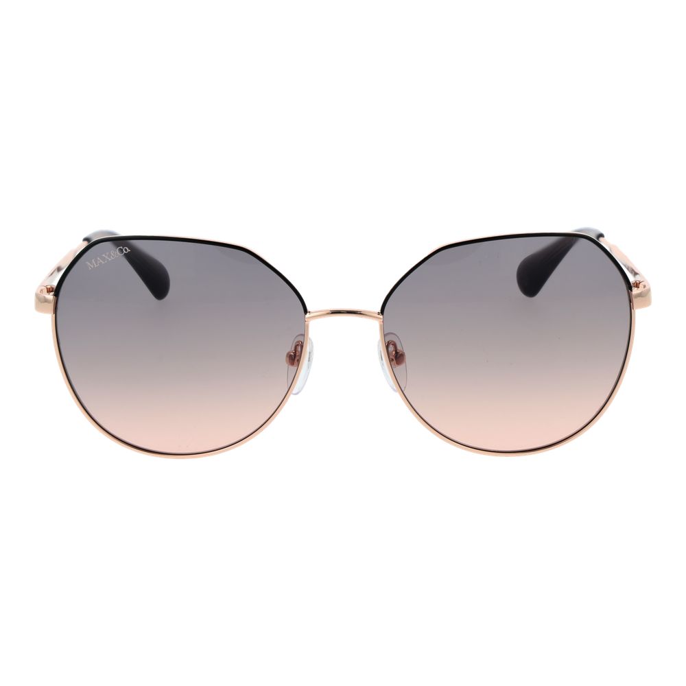 Max & Co Women’s Sunglasses – Rose Gold Full-Rim Frame, Grey Gradient Lenses