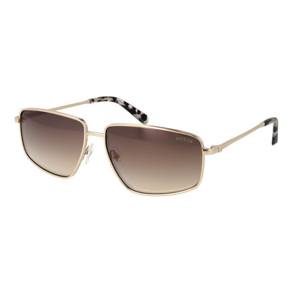 Guess Women’s Sunglasses – Gold Rectangle Frame, Brown Gradient Lenses