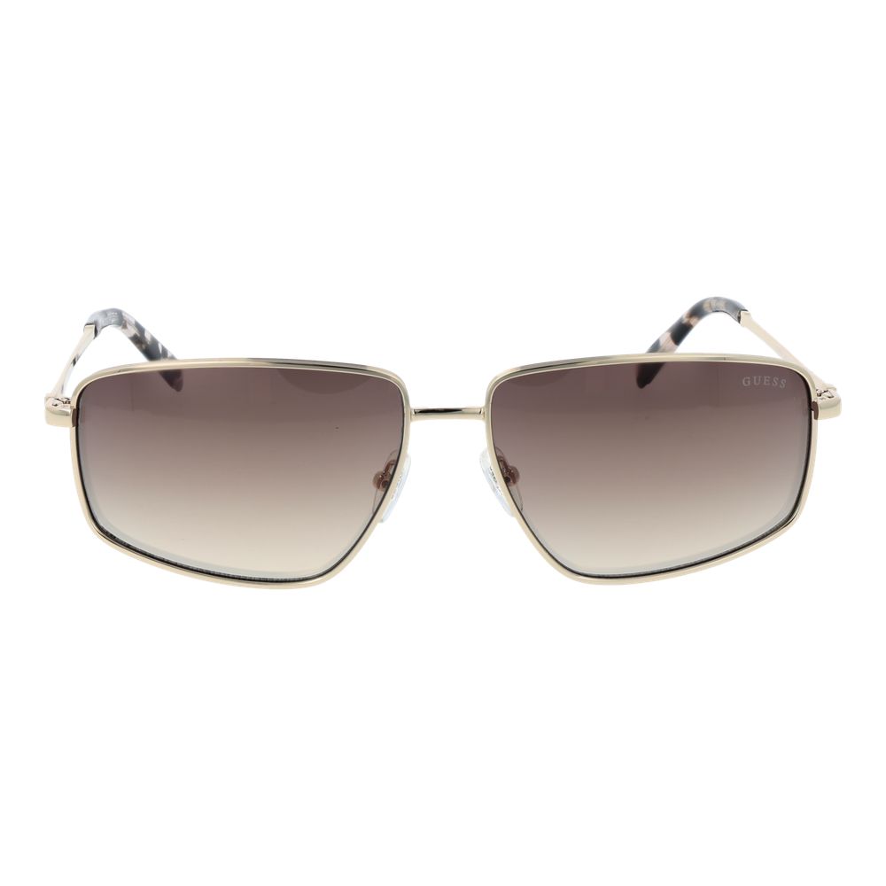 Guess Women’s Sunglasses – Gold Rectangle Frame, Brown Gradient Lenses