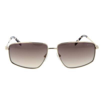 Guess Women’s Sunglasses – Gold Rectangle Frame, Brown Gradient Lenses