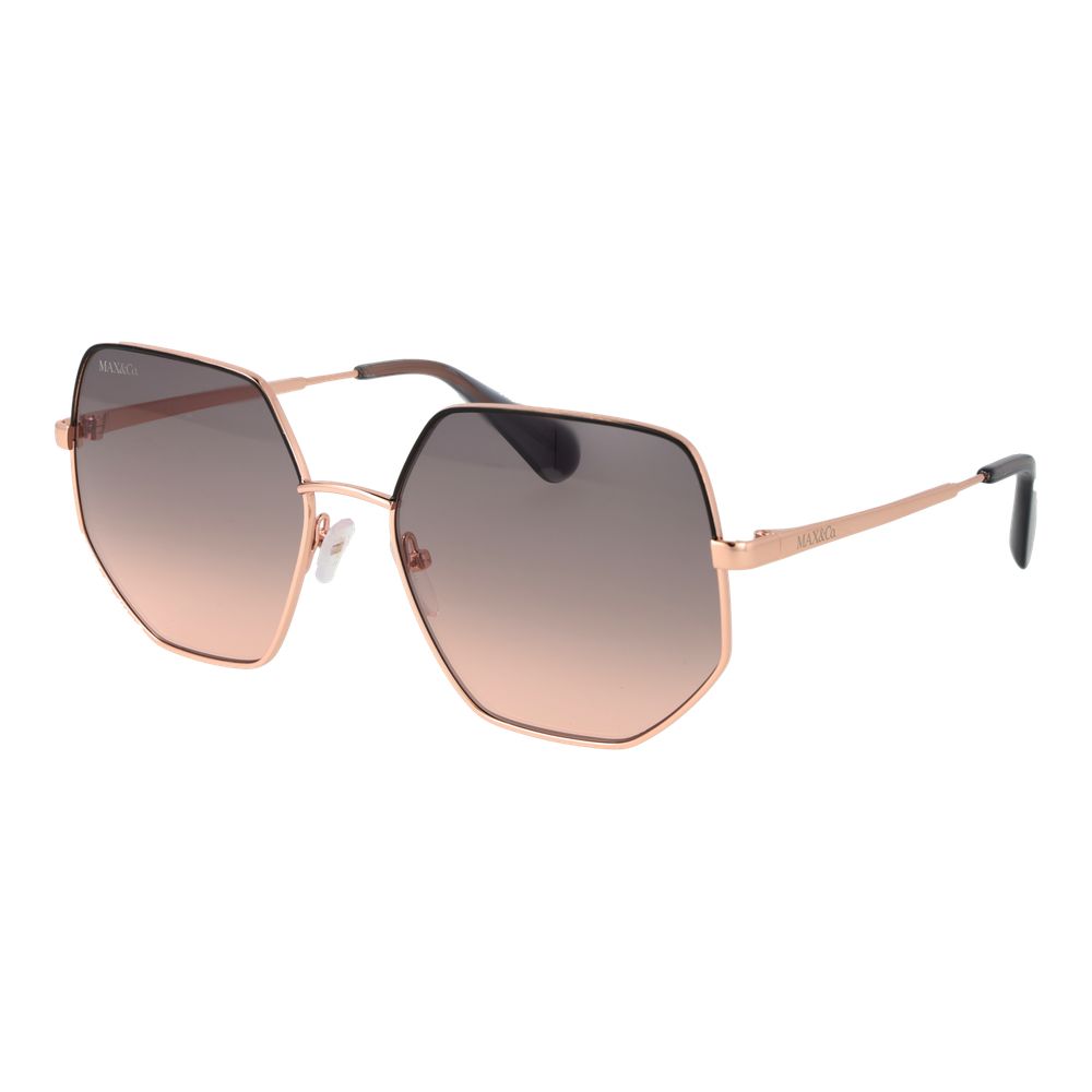 Max & Co Women's Sunglasses – Rose Gold Metal Frame, Black Gradient Lenses