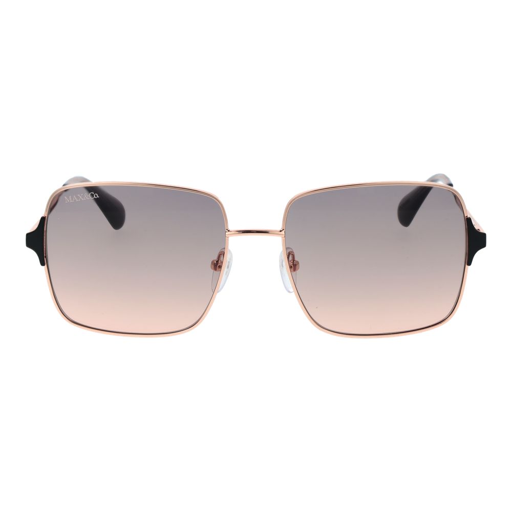 Max & Co Women’s Sunglasses – Rose Gold Square Frame, Grey Gradient Lenses