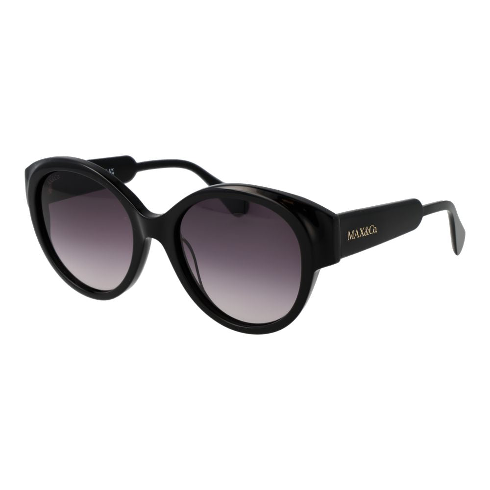 Max & Co Women’s Sunglasses – Black Round Frame, Grey Gradient Lenses