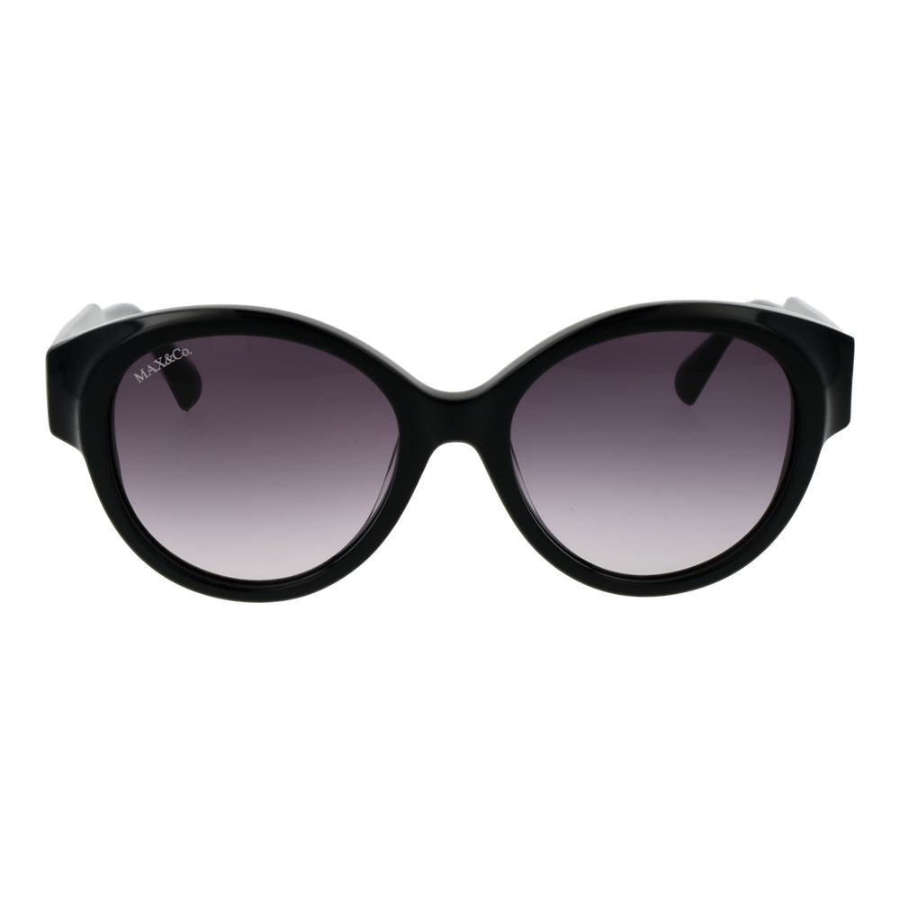 Max & Co Women’s Sunglasses – Black Round Frame, Grey Gradient Lenses