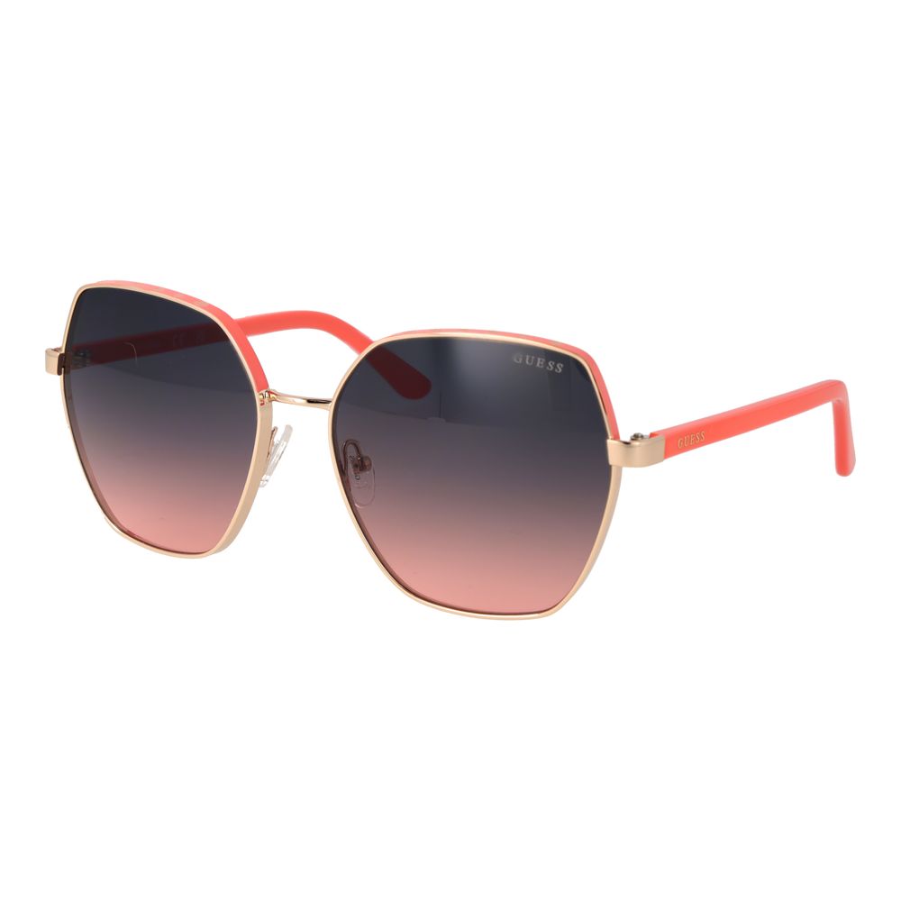 Guess Women’s Sunglasses – Gold Butterfly Frame, Rose Gradient Lenses