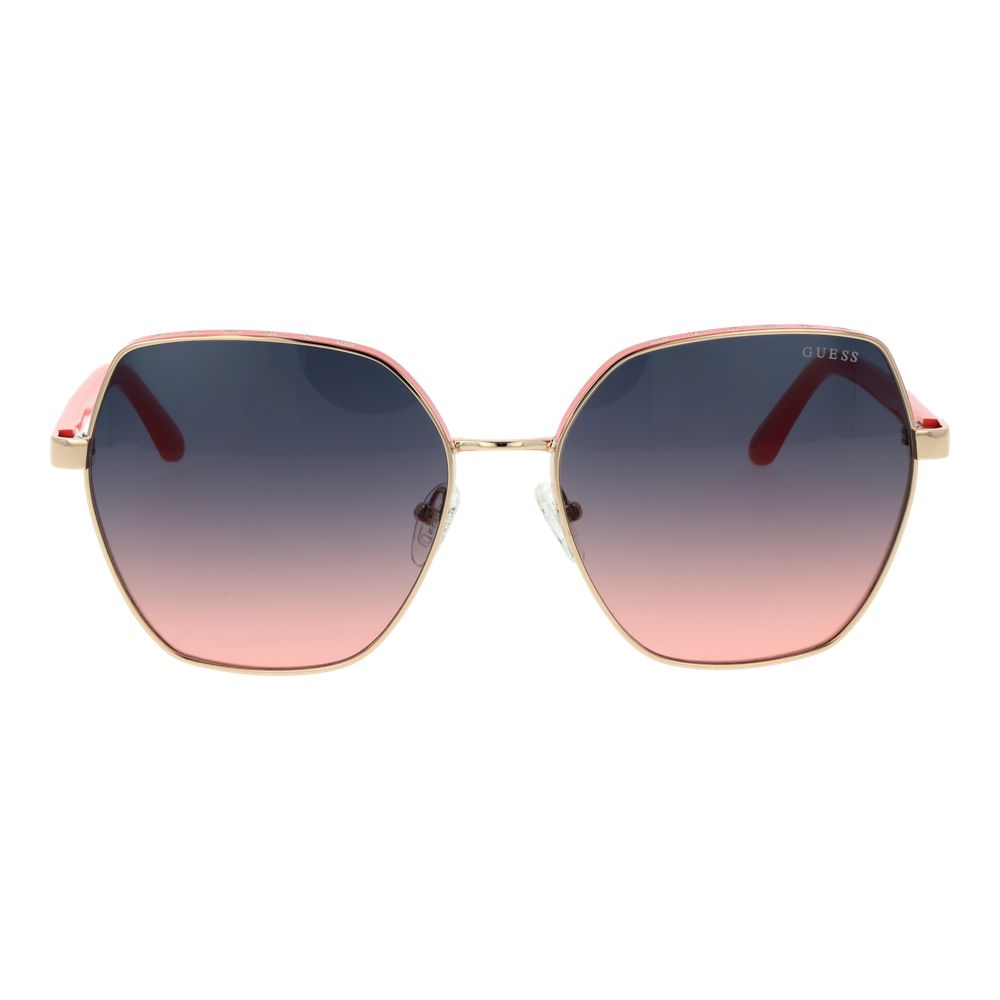 Guess Women’s Sunglasses – Gold Butterfly Frame, Rose Gradient Lenses