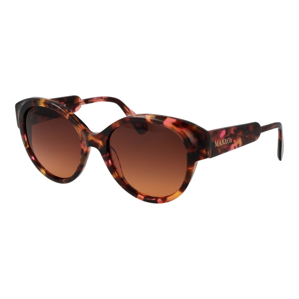 Max & Co Women’s Sunglasses – Multicolor Round Frame, Brown Gradient Lenses
