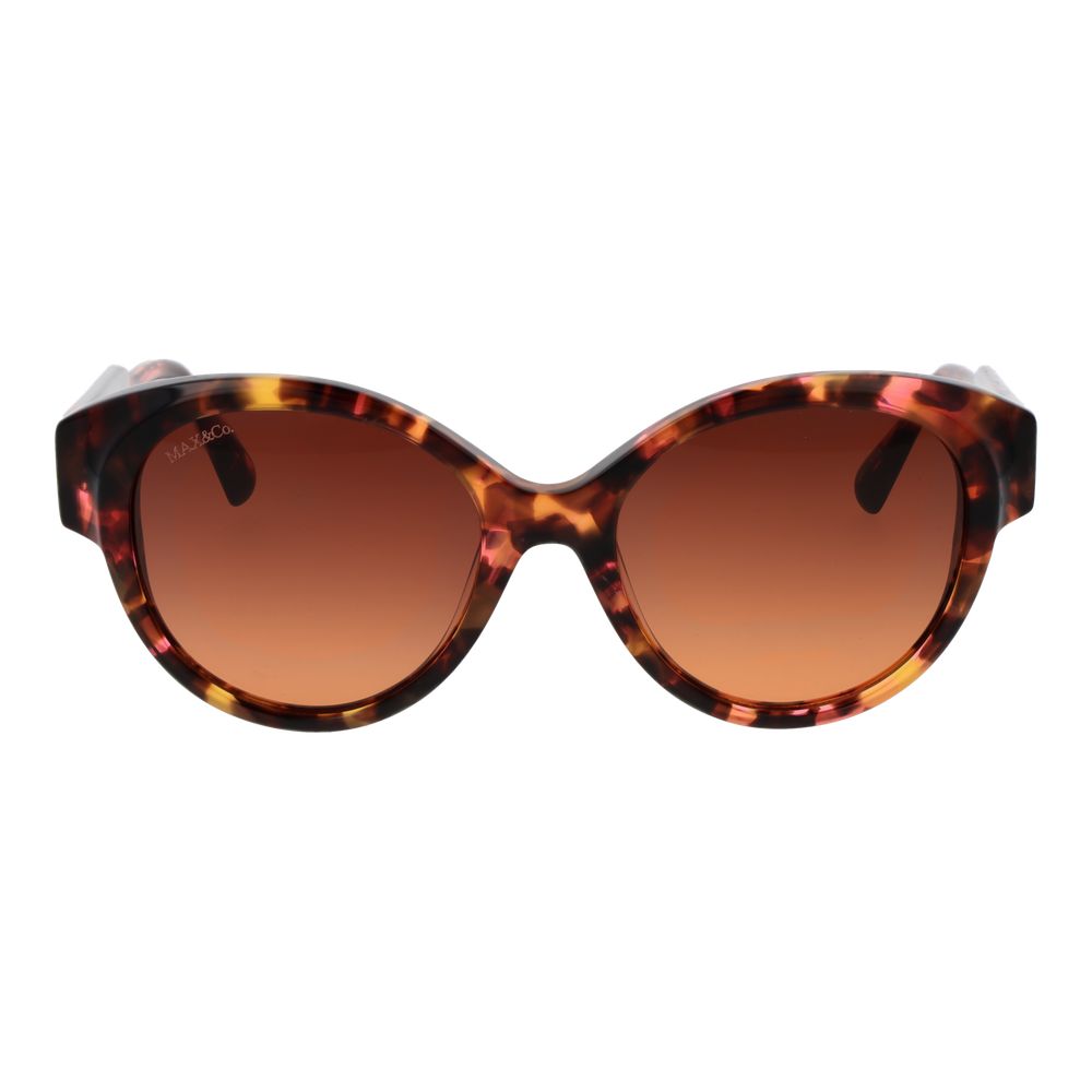 Max & Co Women’s Sunglasses – Multicolor Round Frame, Brown Gradient Lenses