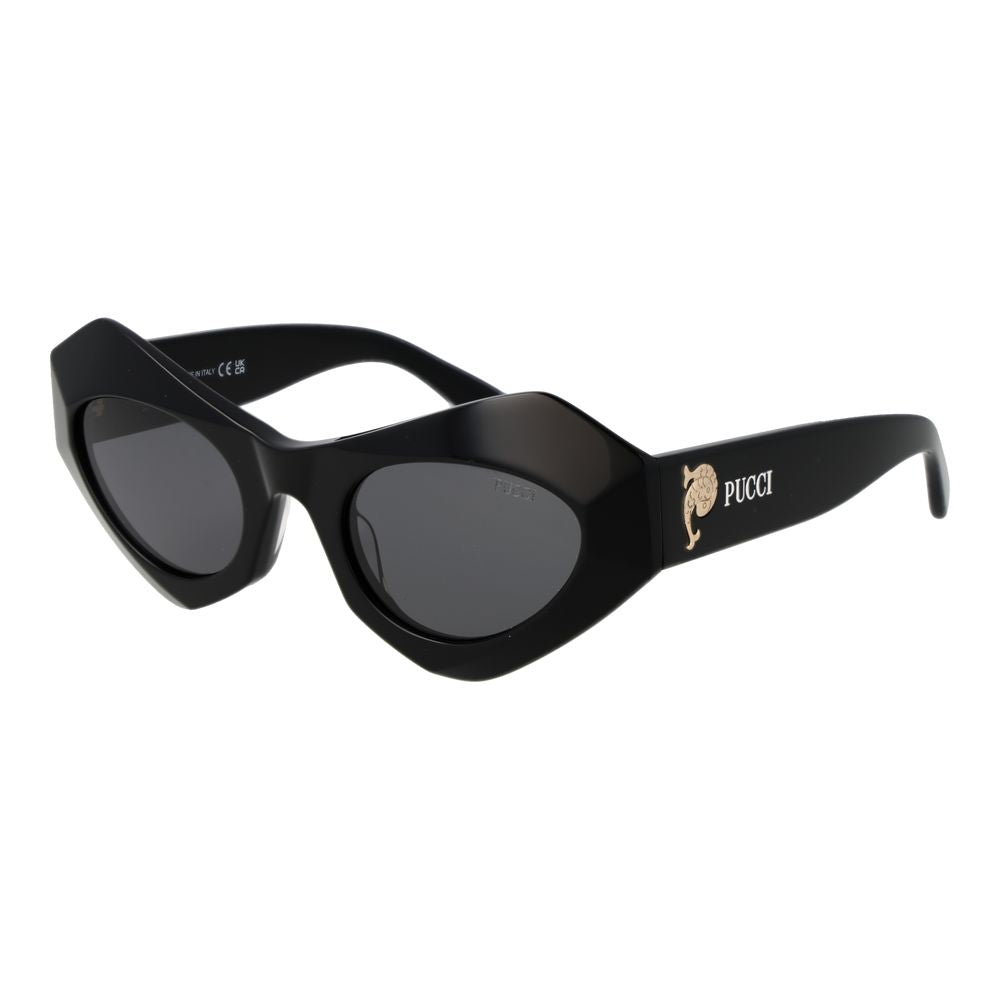 Emilio Pucci Women’s Sunglasses – Black Cat Eye Frame, Grey Lenses
