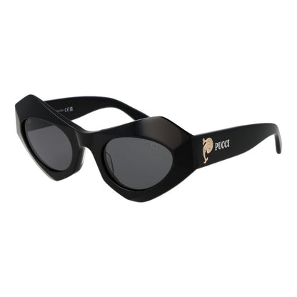 Emilio Pucci Women’s Sunglasses – Black Cat Eye Frame, Grey Lenses