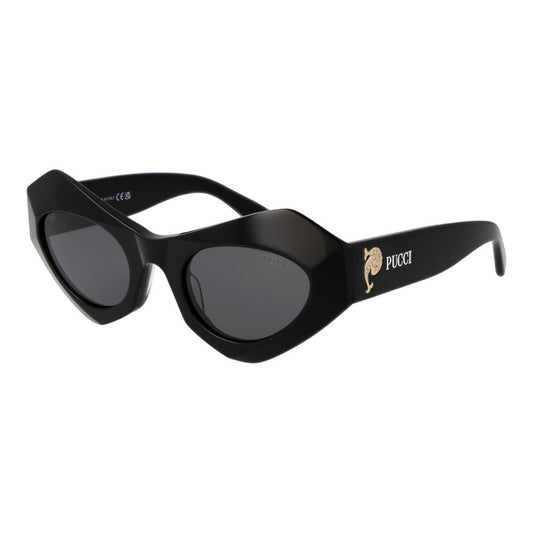 Emilio Pucci Women’s Sunglasses – Black Cat Eye Frame, Grey Lenses